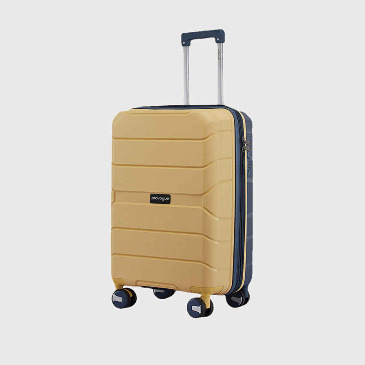 Provogue Cascade Hard-Sided PP Large Luggage Trolley Bag | Golden Yellow and Blue Berry - 75 cm