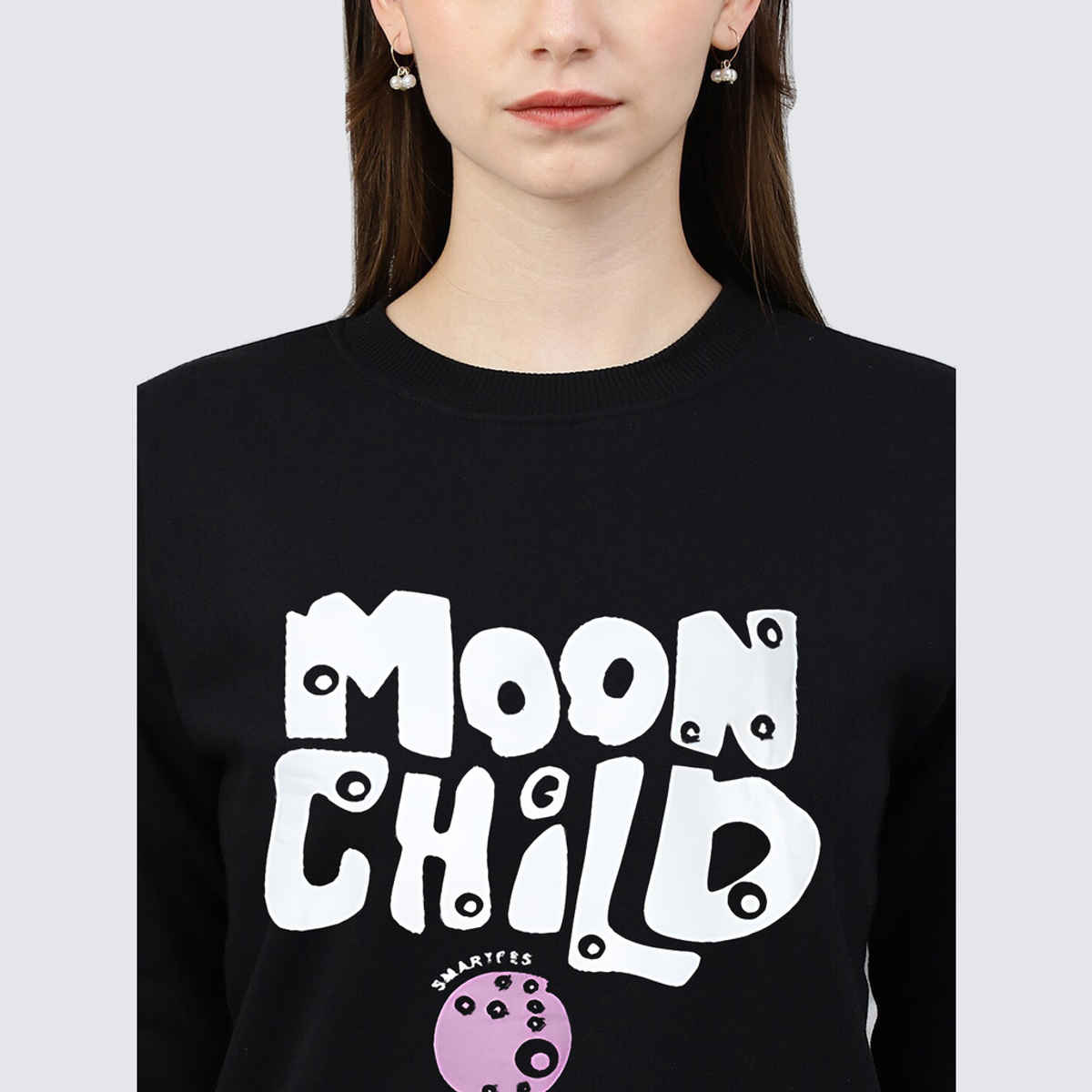 Smartees Women's Sweatshirt | SS RN MoonChild | Black - M