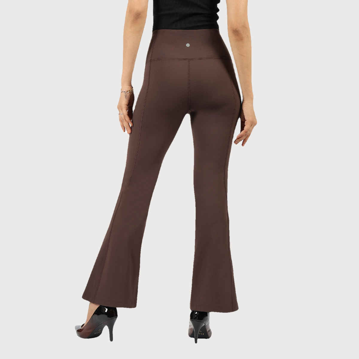 Blissclub Women's Ultimate Flare Pants - Lite Barkha Brown | 2XL