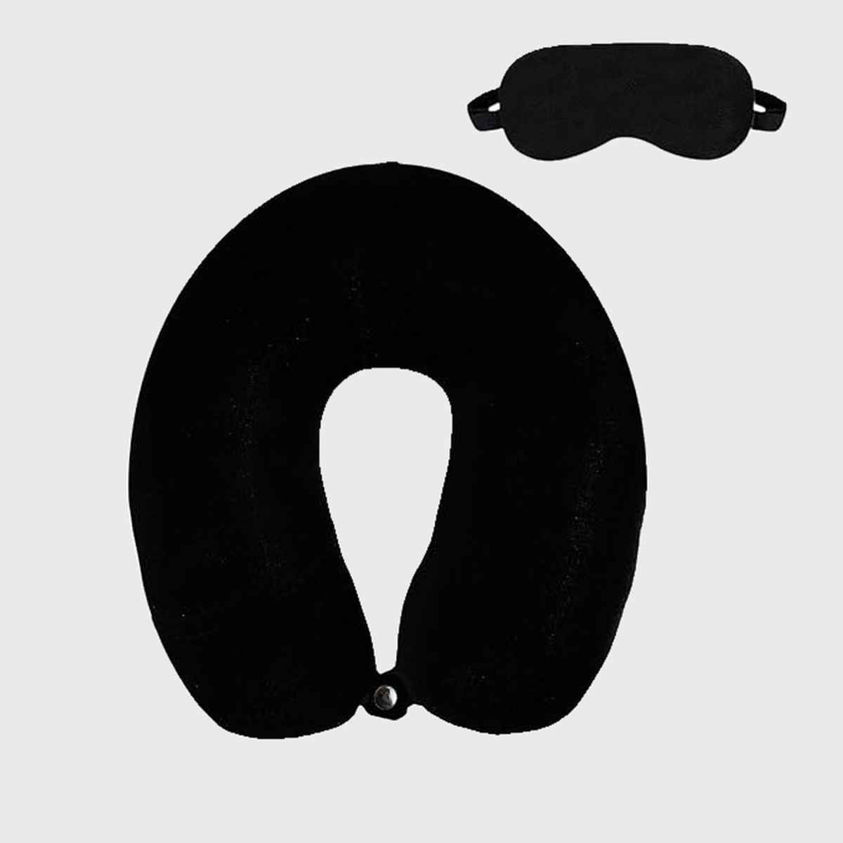 Kuber Industries Unisex Solid Microfibre Eye Mask | Black