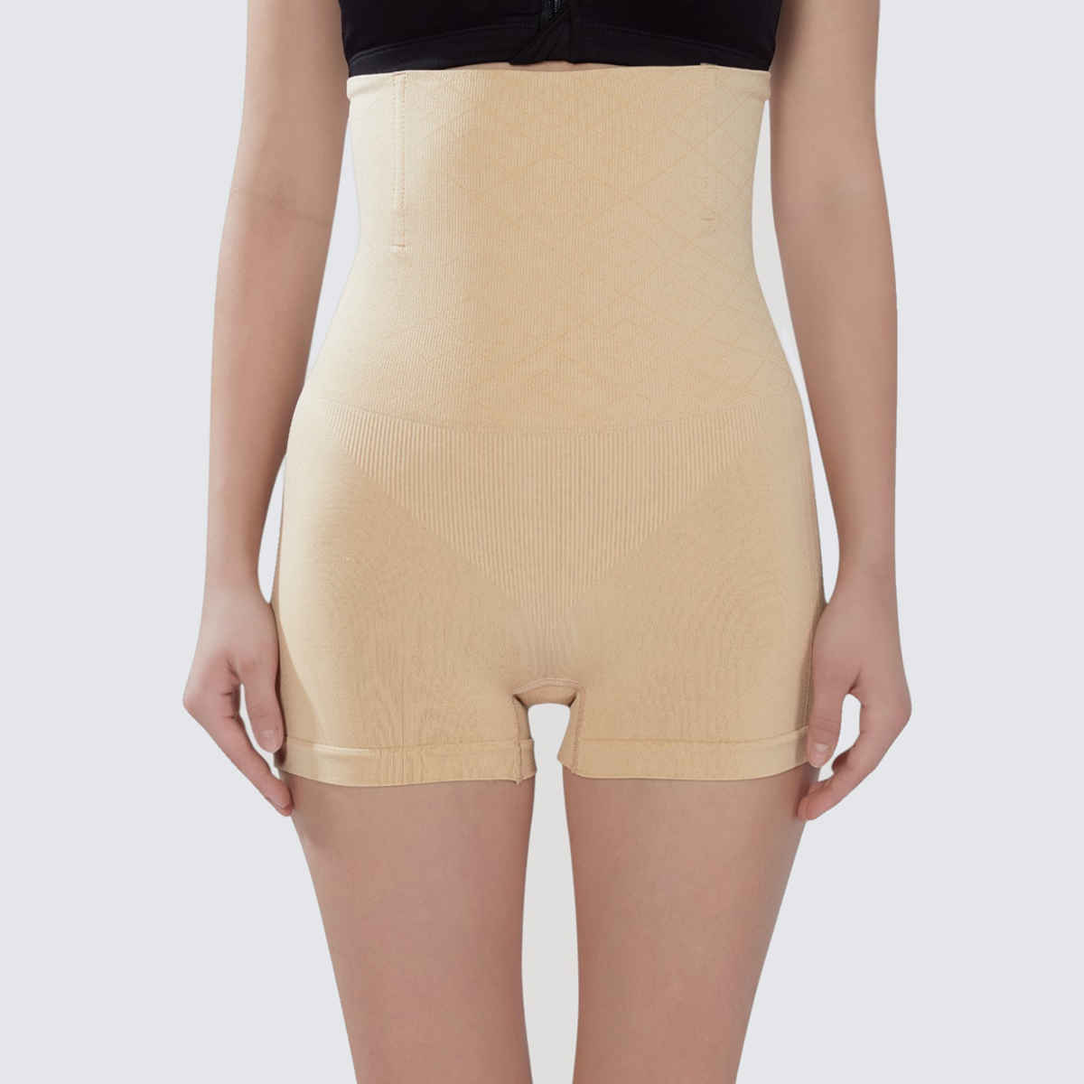 Plumbury Women s Seamless High Waist Tummy Tucker Shapewear | Beige - L
