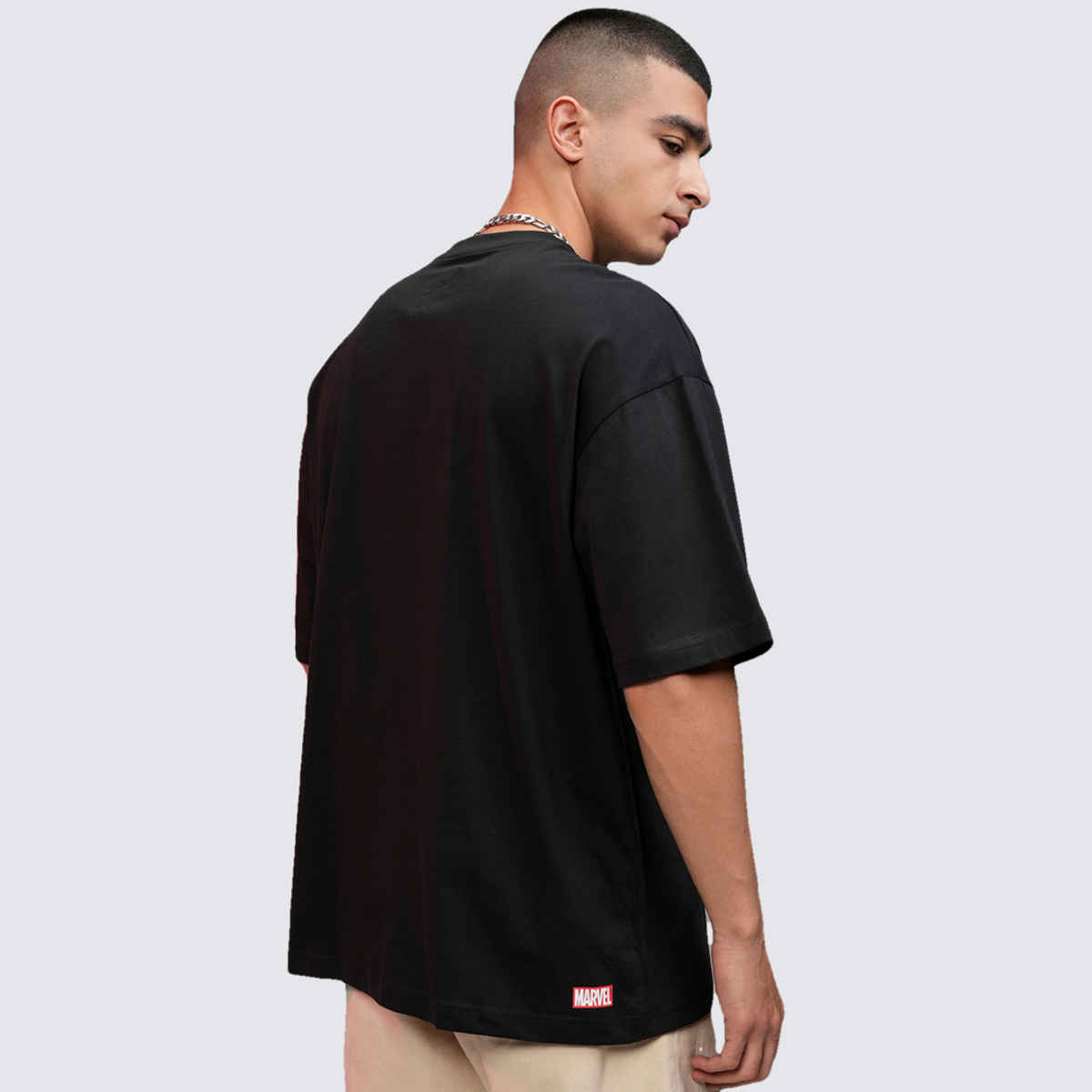 Highlander Men's Marvel Spider-Man Oversized Drop Shoulder T-shirt | Black - S