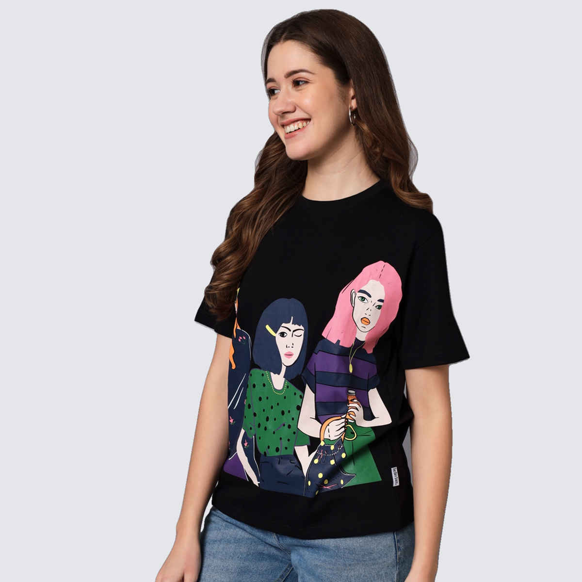 The Dry State Women's Black T-shirts WTSH | 1439A | M