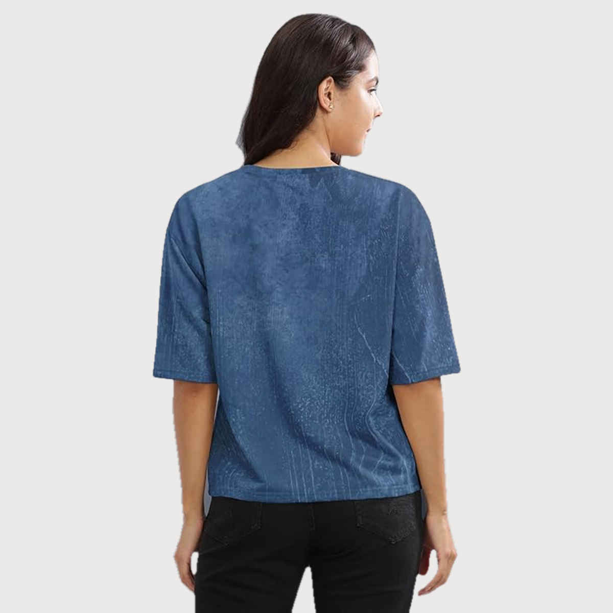 Hellcat Women's Blue Trendy Printed Crop Top | S