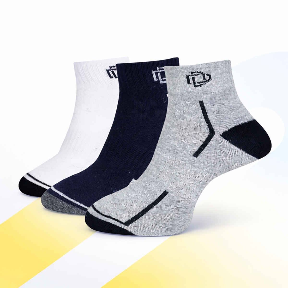 Dollar Men's Polyester Ankle Length Socks | Multicolour - Free Size