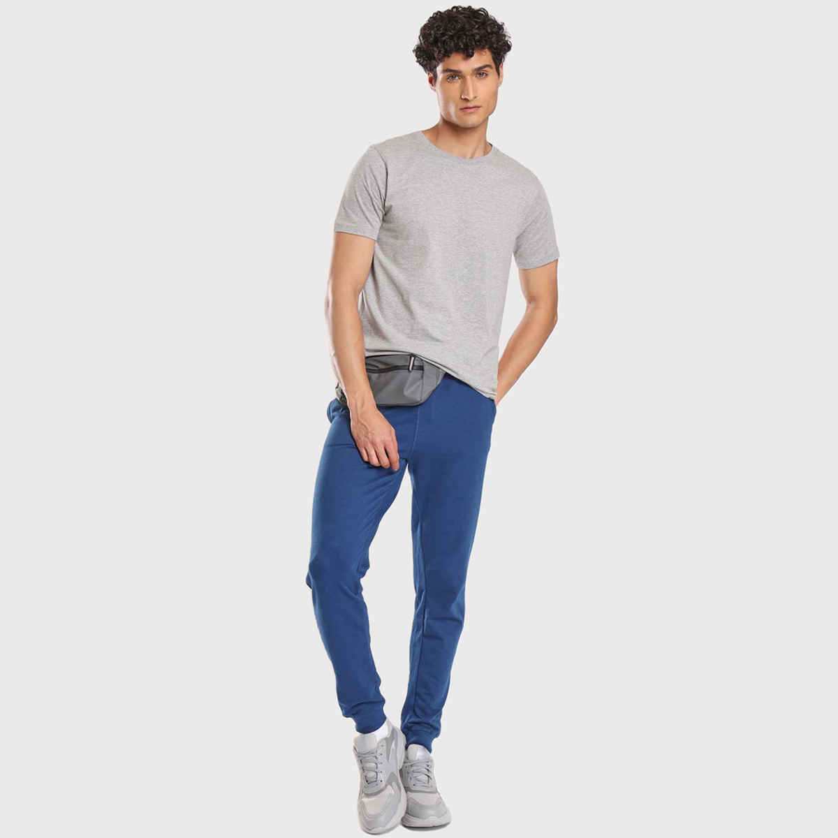 Nobero Men's Plain Classic Fit T-shirt | Grey Melange - L
