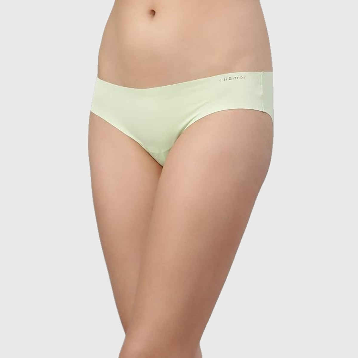 Enamor Women's PH40 Cotton Crotch Hipster Panty|Mid Waist|Sweat Wicking | Green Pear-L