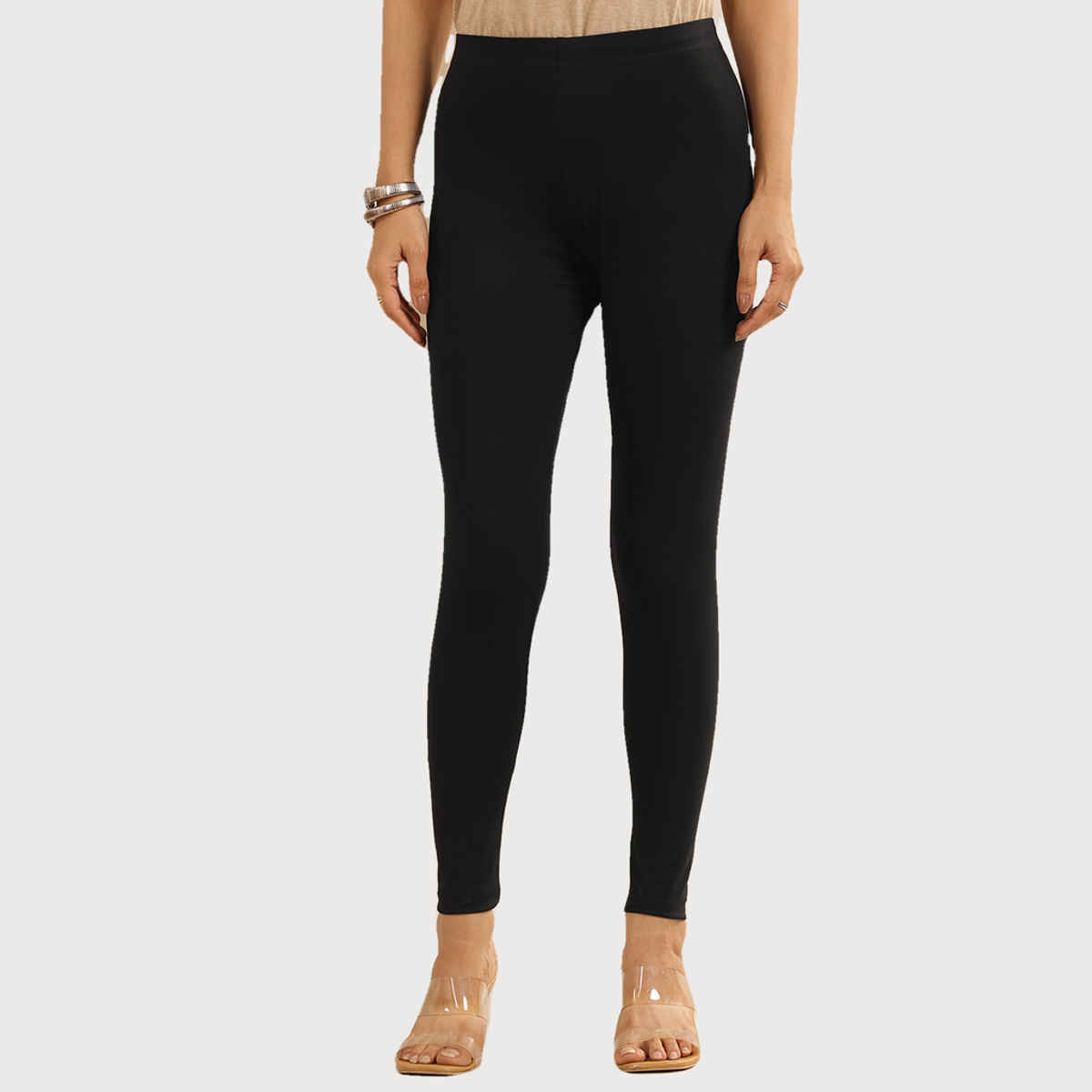 Libas Women's Solid Cotton Blend Legging | Black - M
