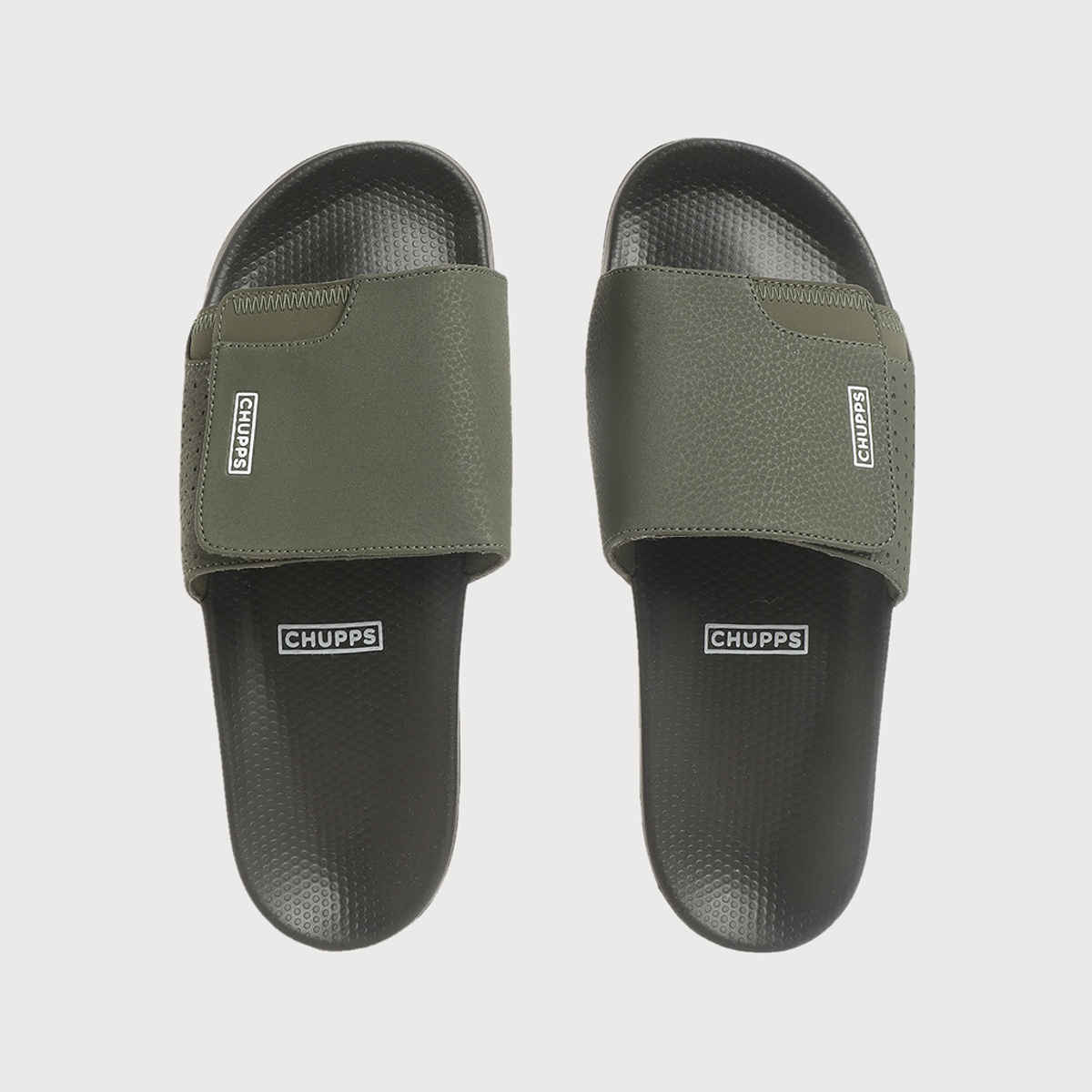 Chupps Solid Hues Black - Olive Men's | Casual Slider UK8