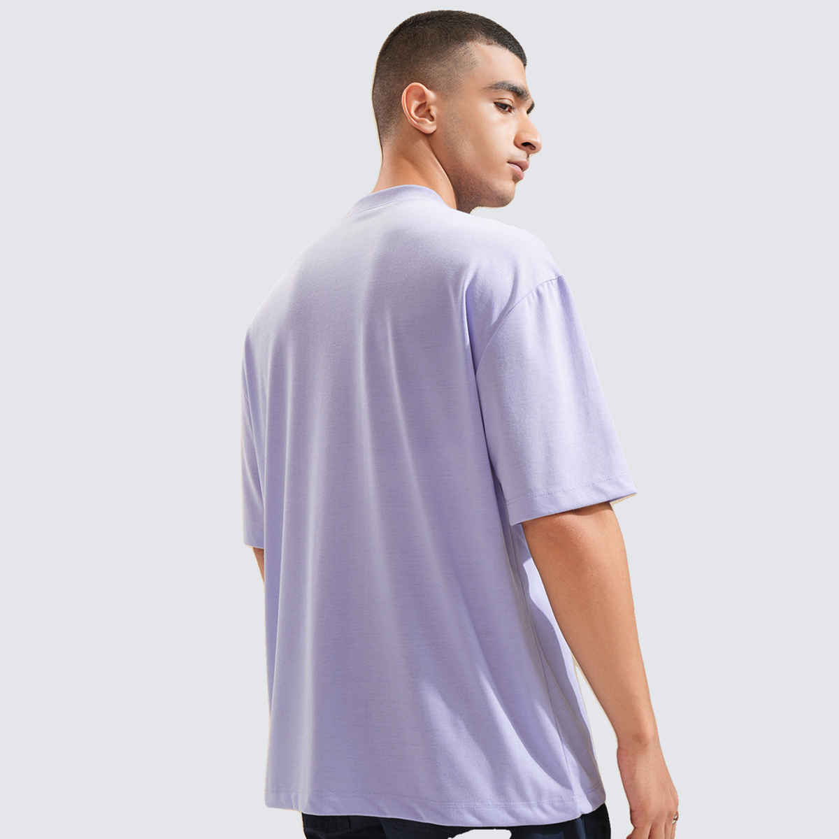 Highlander Men's Graphic Dropshoulder Oversized Tshirt | Lavender - M