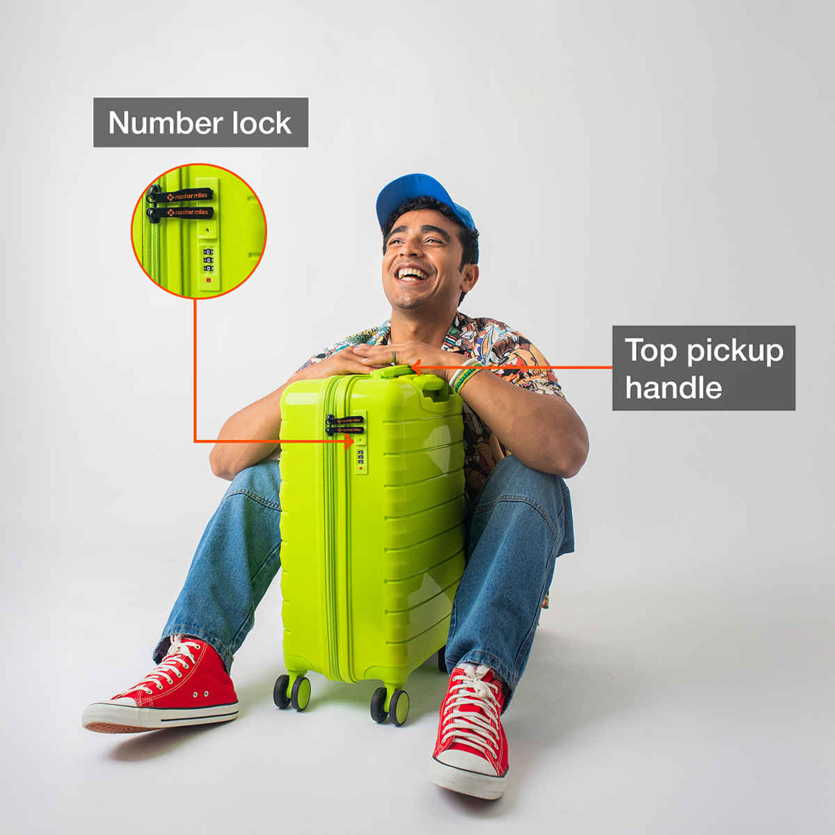 Nasher Miles Vienna Cabin Hard Sided Polypropylene 20 Inch|55 cm Trolley Bag - Neon Lime