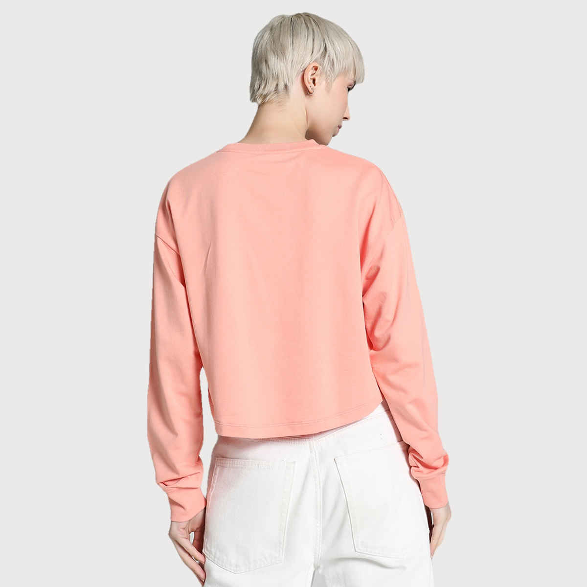 Puma Women's Sweatshirt Crew Neck Relaxed Fit - Pink | S