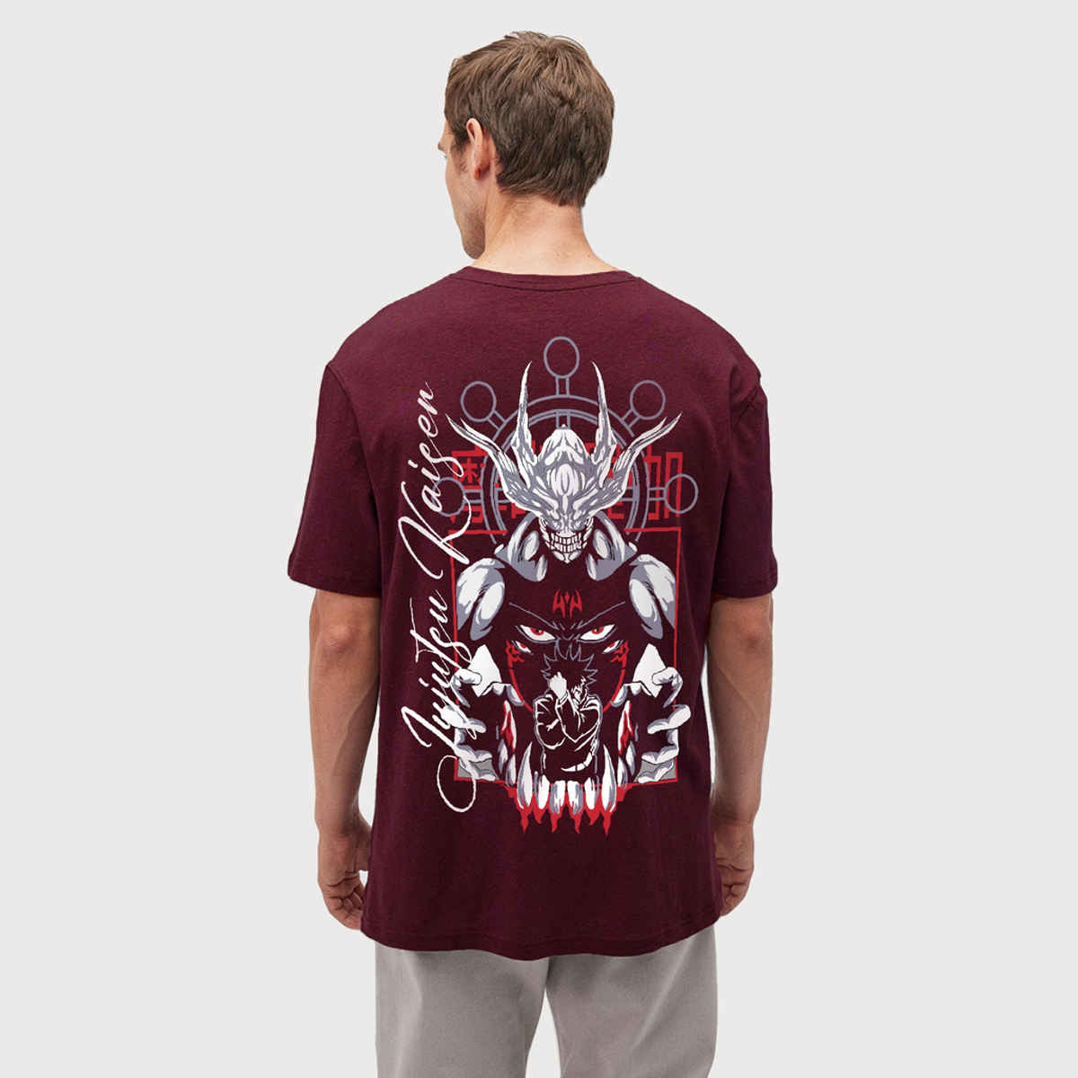 De Tees Men's Half Sleeve T-shirt | MHS-KAISEN | Maroon - S
