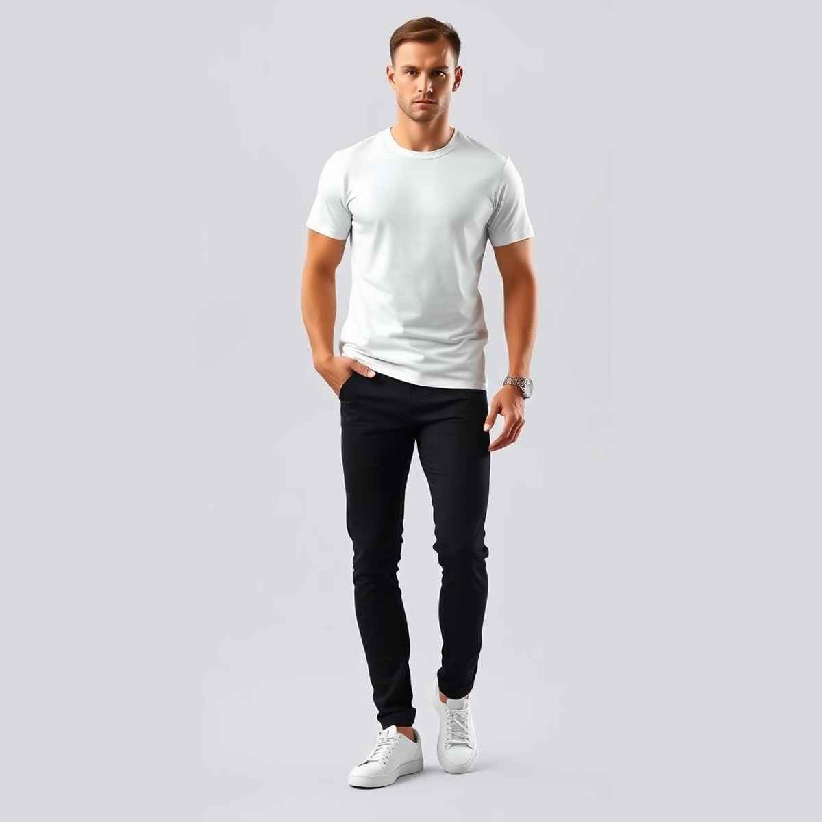 Springman Men Pure Cotton Solid Round Neck T-shirt | White - S