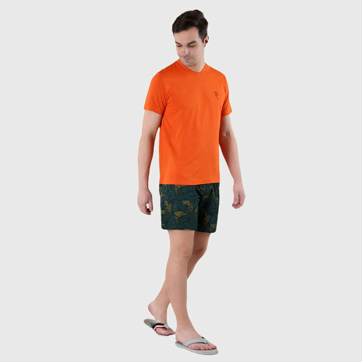U.S. Polo Assn. Men's Solid T-shirt | Orange - M