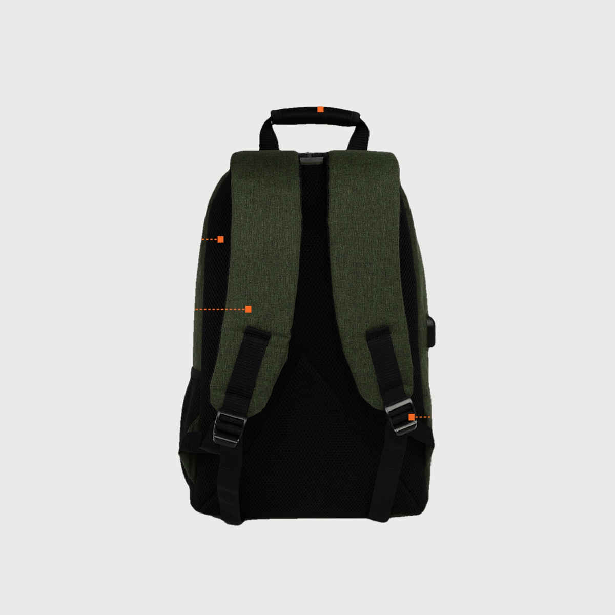 Fur Jaden 22 L Green Anti-Theft Backpack with USB Port and Number Lock | Padded Laptop Compartment