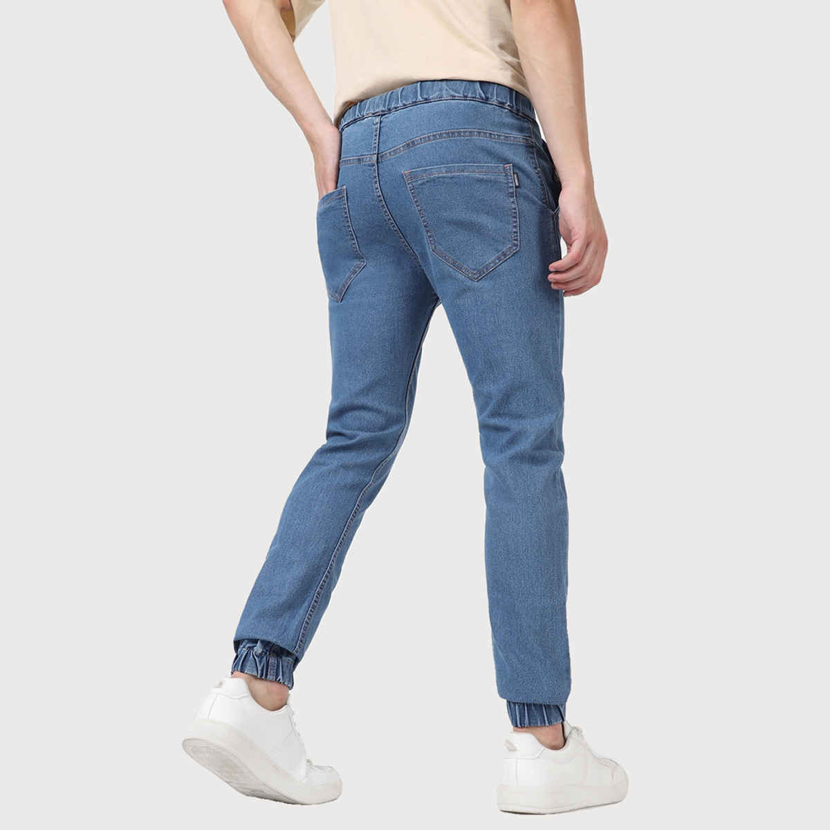 Urbano Fashion Men's Jogger Jeans Slim Fit Stretch | Light Blue | 32