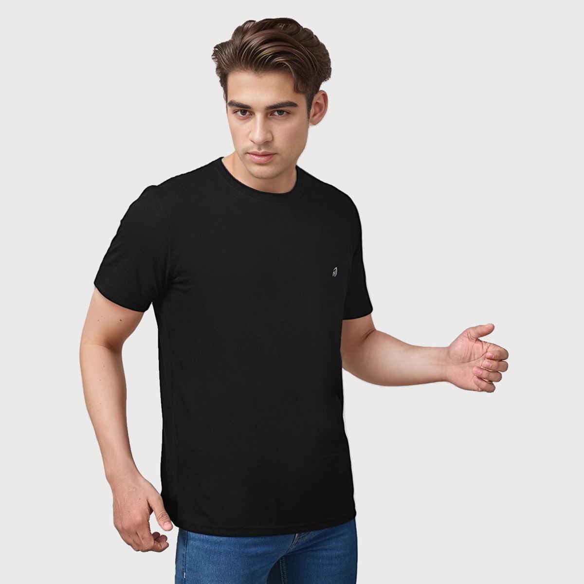 Lux Nitro Men's Round Neck T-shirt | Black - XXL