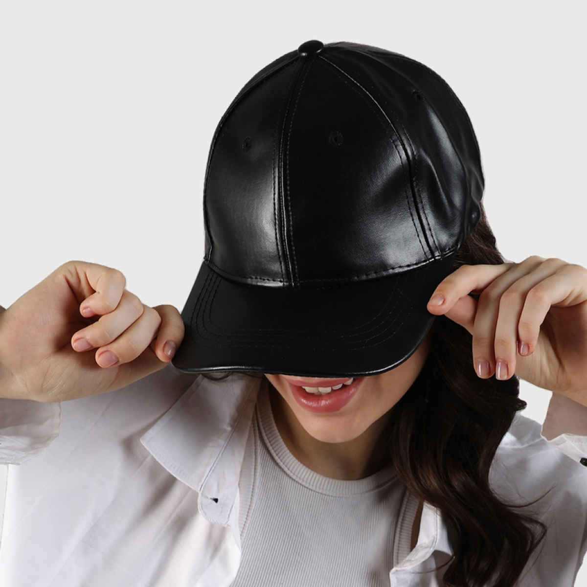 Haute Sauce Women's Solid Polyester Baseball Cap | Black - One Size