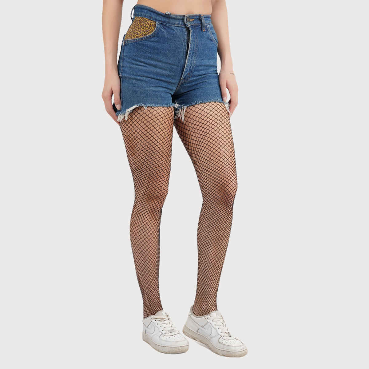 Secrets By ZeroKaata Black Sheer Fishnet Pantyhose Stockings