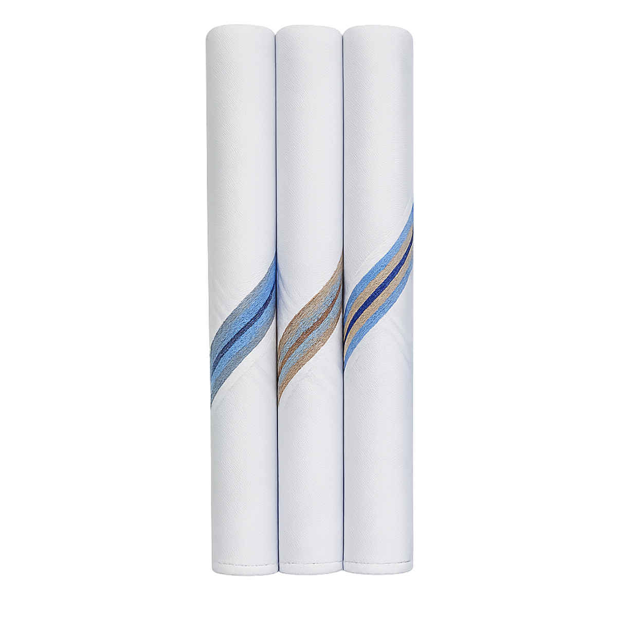 Royal Mart Men's Striped Cotton Handkerchief | White