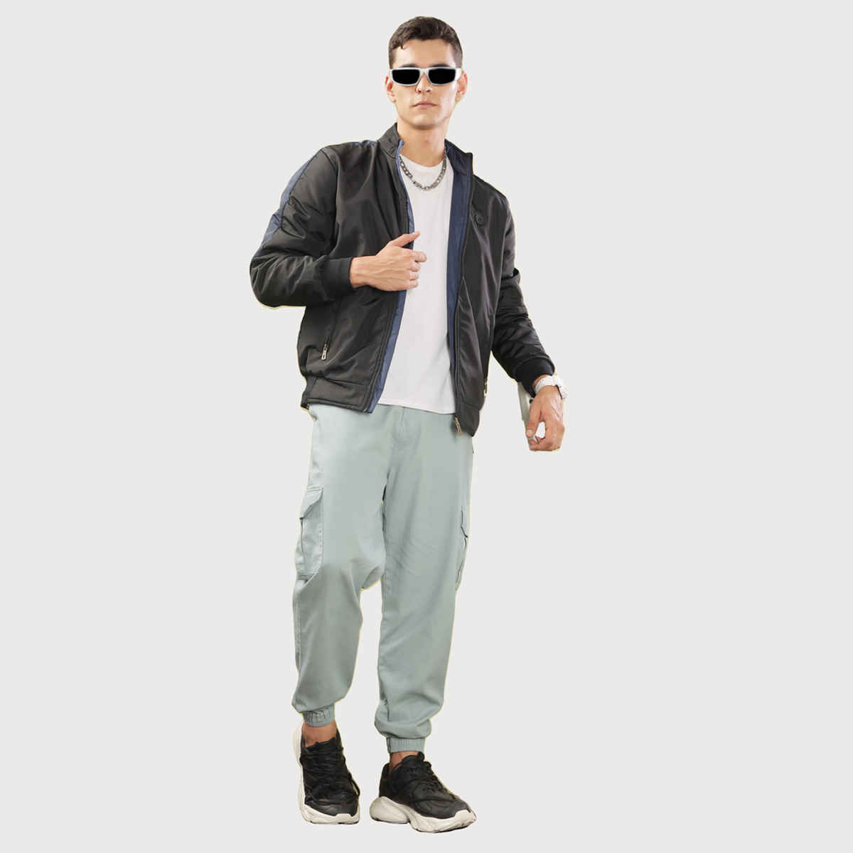 Dollar Jacket For Men - Casual Zipper Bomber For Winter | Mamwj 905 | Black | L