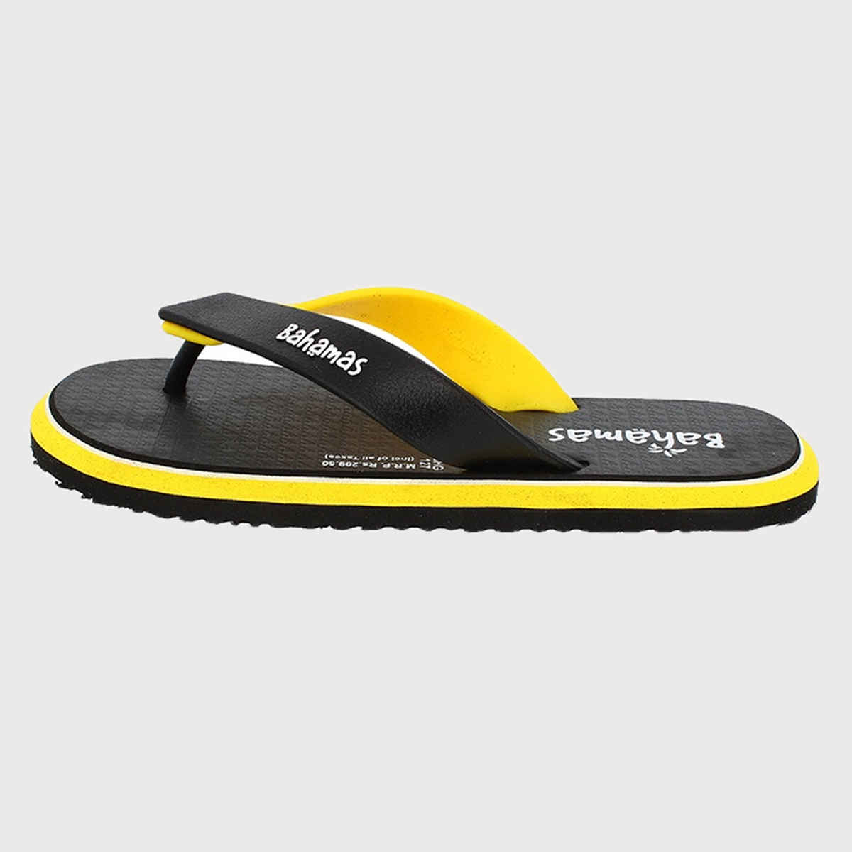 Bahamas Slippers BHG-127 Black Yellow For Men | 7 UK