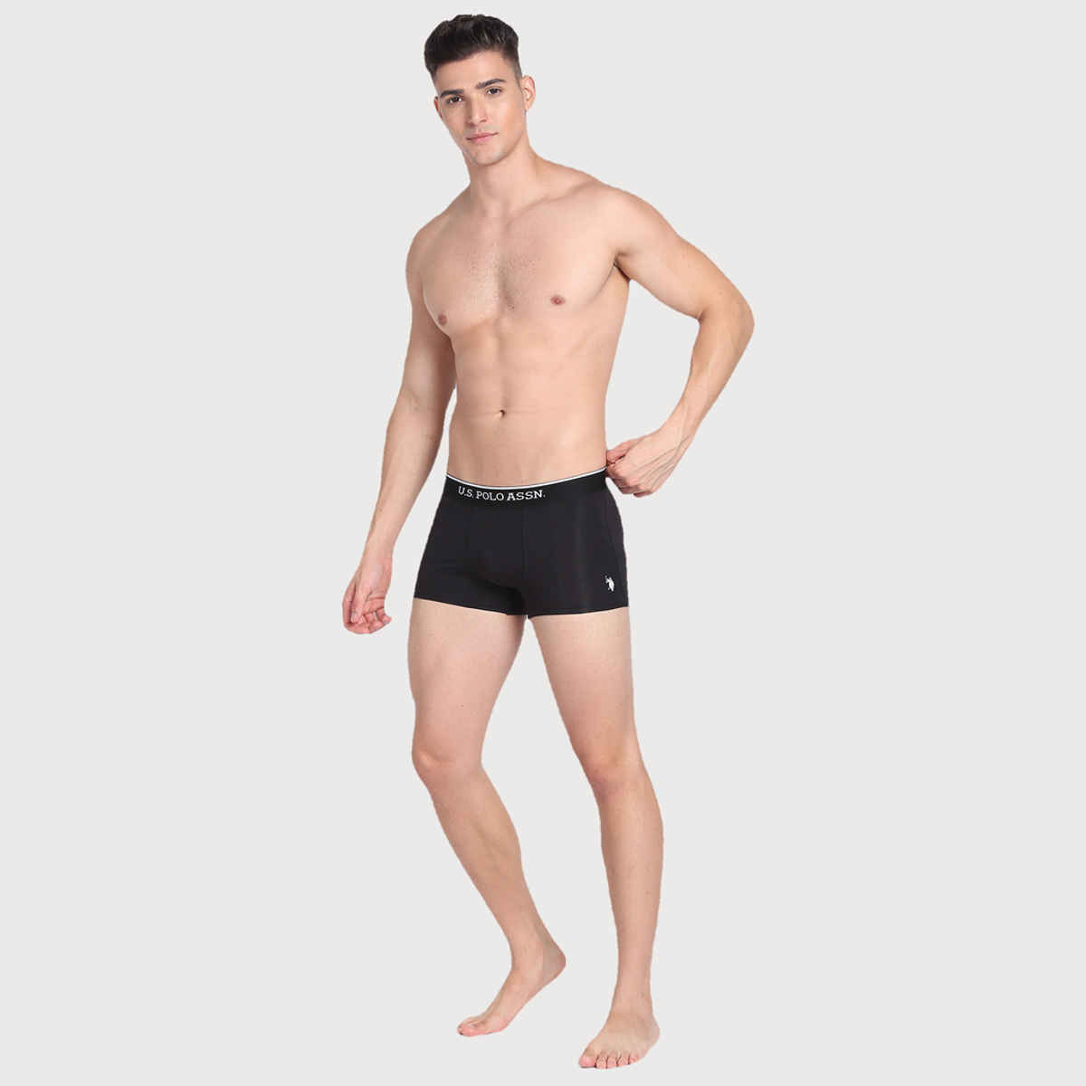 USPA Mid Rise Cotton Mens Trunk - Pack of 3 - Black, Green And Navy - XL