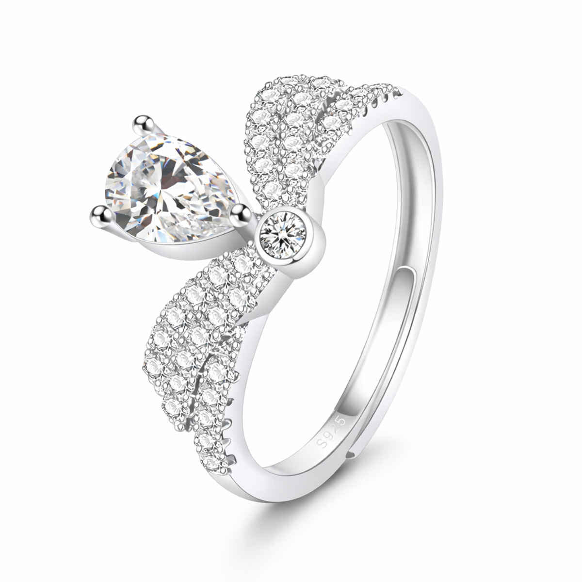 Beautynx Diamond Bow Spark Ring | Silver | BNX-RNG-0580
