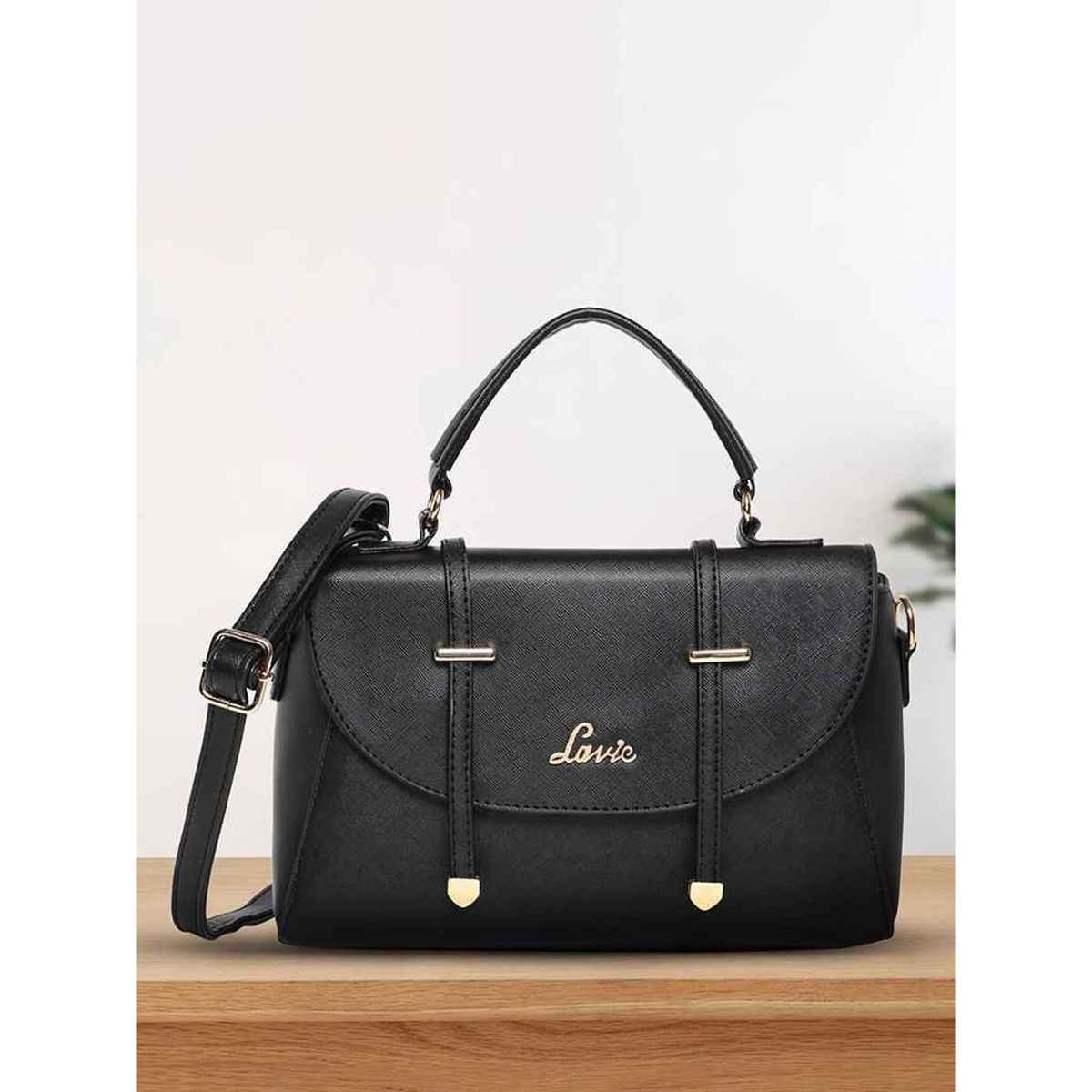 Lavie Women's Beech Flap Satchel Handbag | Ladies purse | Shoulder Bag | Black