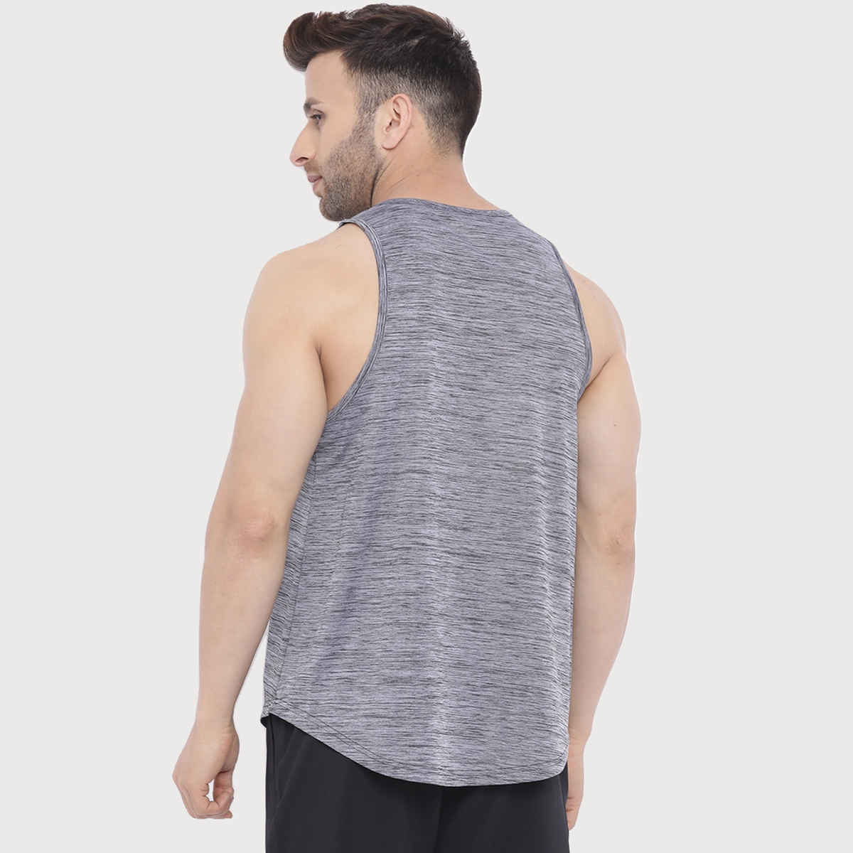 Chkokko Men Gym Regular Fit Tank Tops Sports Sleeveless Vest Grey | Size M