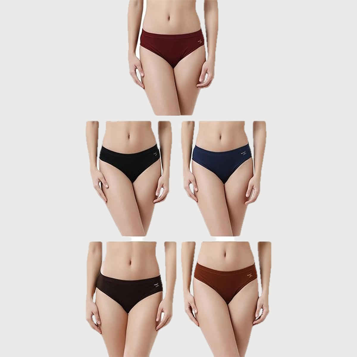 Rupa Jon Solid Panty - Cotton | Soft Fit & Inner Elastic Comfort | Assorted - S