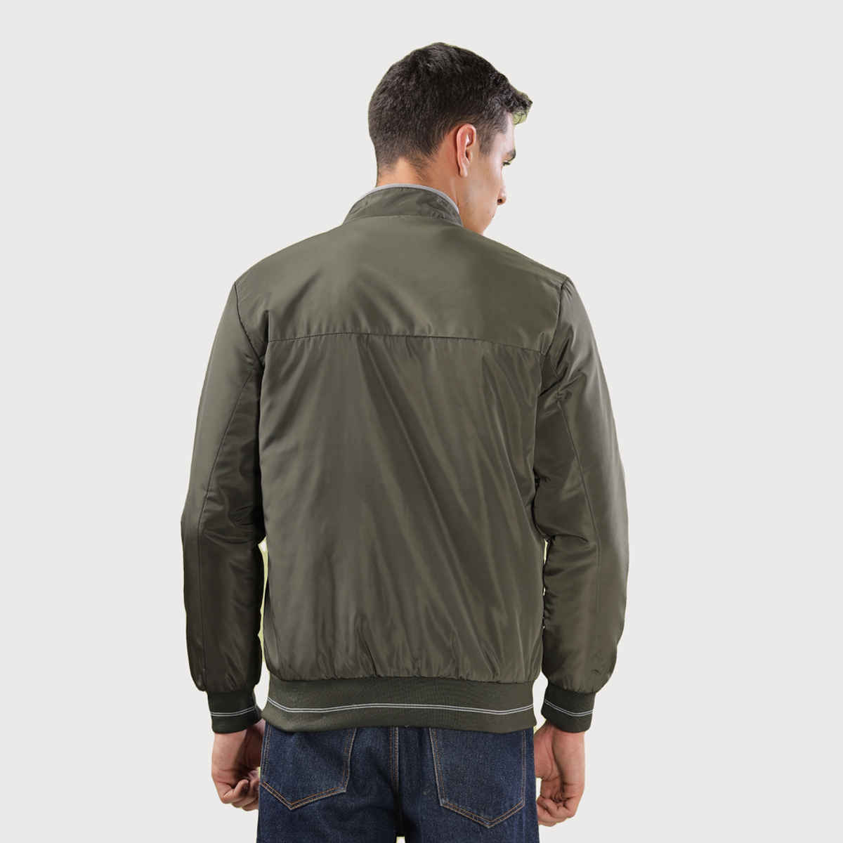 Dollar Jacket For Men - Casual Zipper Bomber For Winter | Mamwj 901 | Olive Green | M