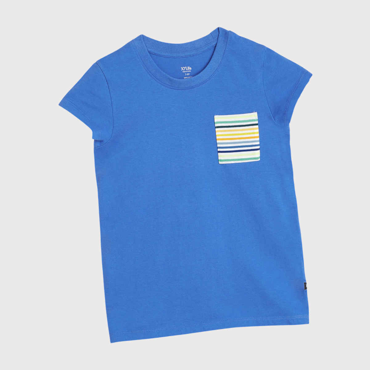 XY Life Girl's Playmate Intelliease Combed Cotton T-shirt | Classic Blue - 13 to 14 years