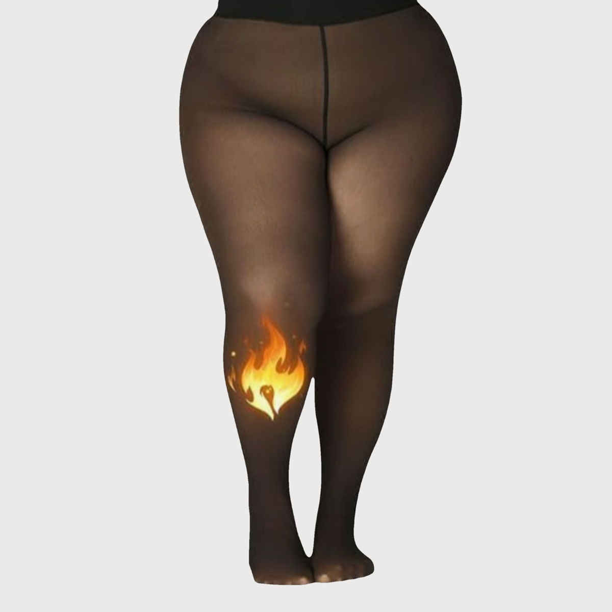 Secrets By Zerokaata Plus Size Dual Tone High Waist Fleece Winter Fur Pantyhose Stockings