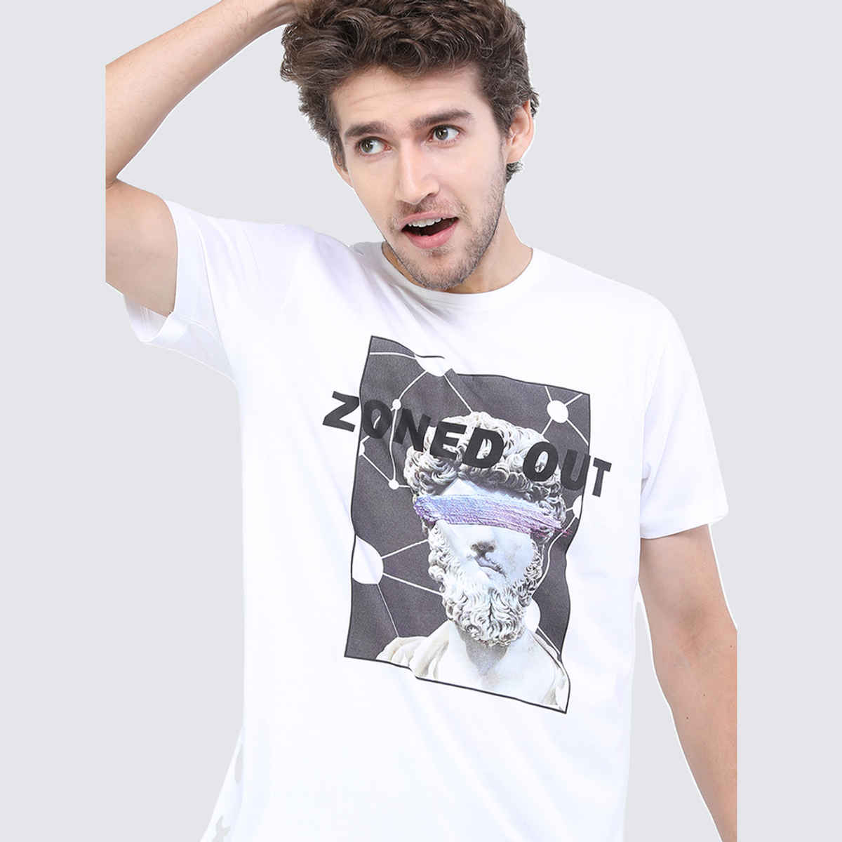 Highlander Men's Round Neck Short Sleeve Slim Fit T-shirt | White - XL