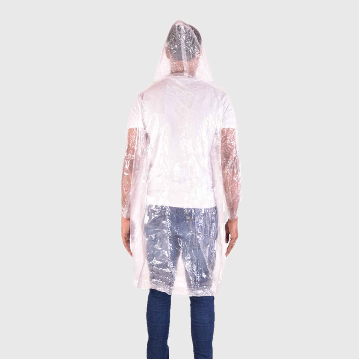 Unisex Rain Poncho with Drawstring Hood Free Size