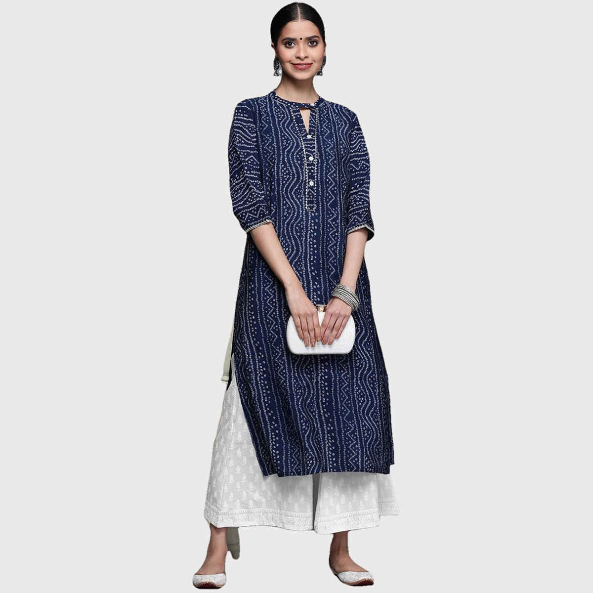 Libas Women Cream Cotton Palazzo With Both Side Pocket - Pl972Om