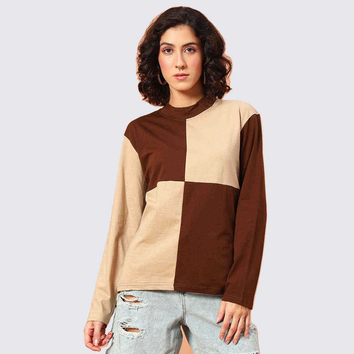 The Dry State Women's T-Shirt | WTSH 1740A 1699 | Brown & Cream - XL