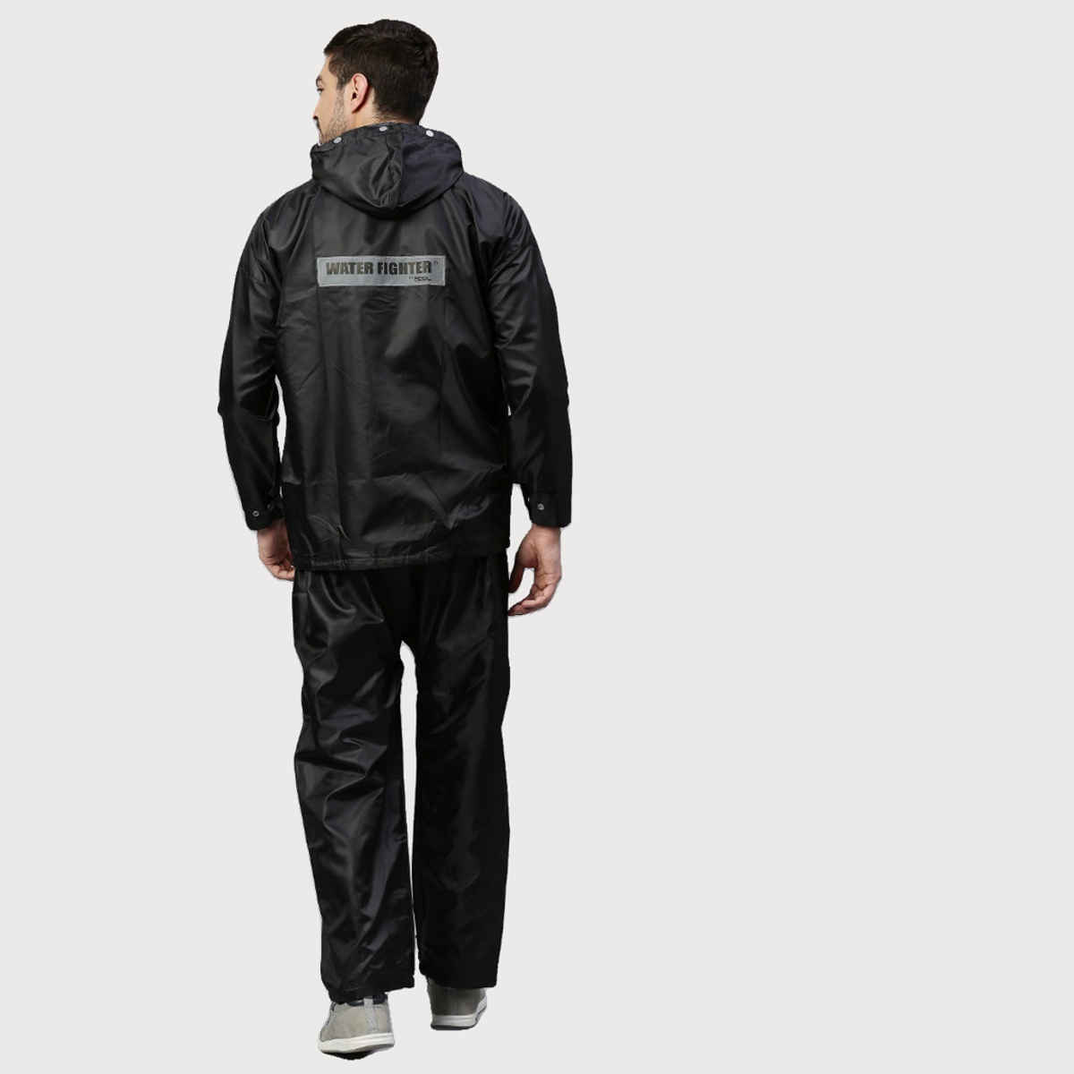 Zeel Men's Waterproof Raincoat- XL (Black)