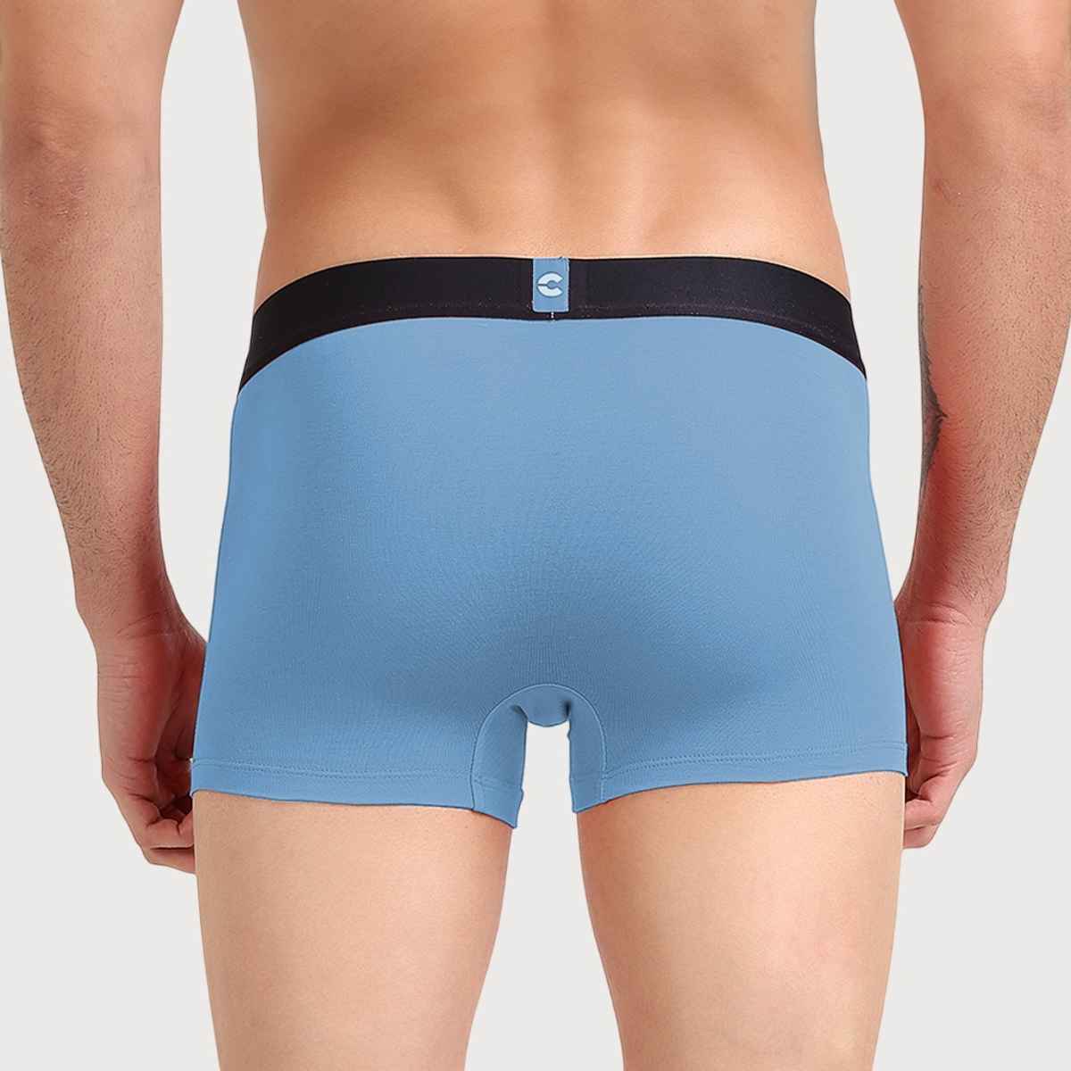 Freecultr Men's Underwear Organic Cotton Trunk - Pack of 1 Shadow Blue - L