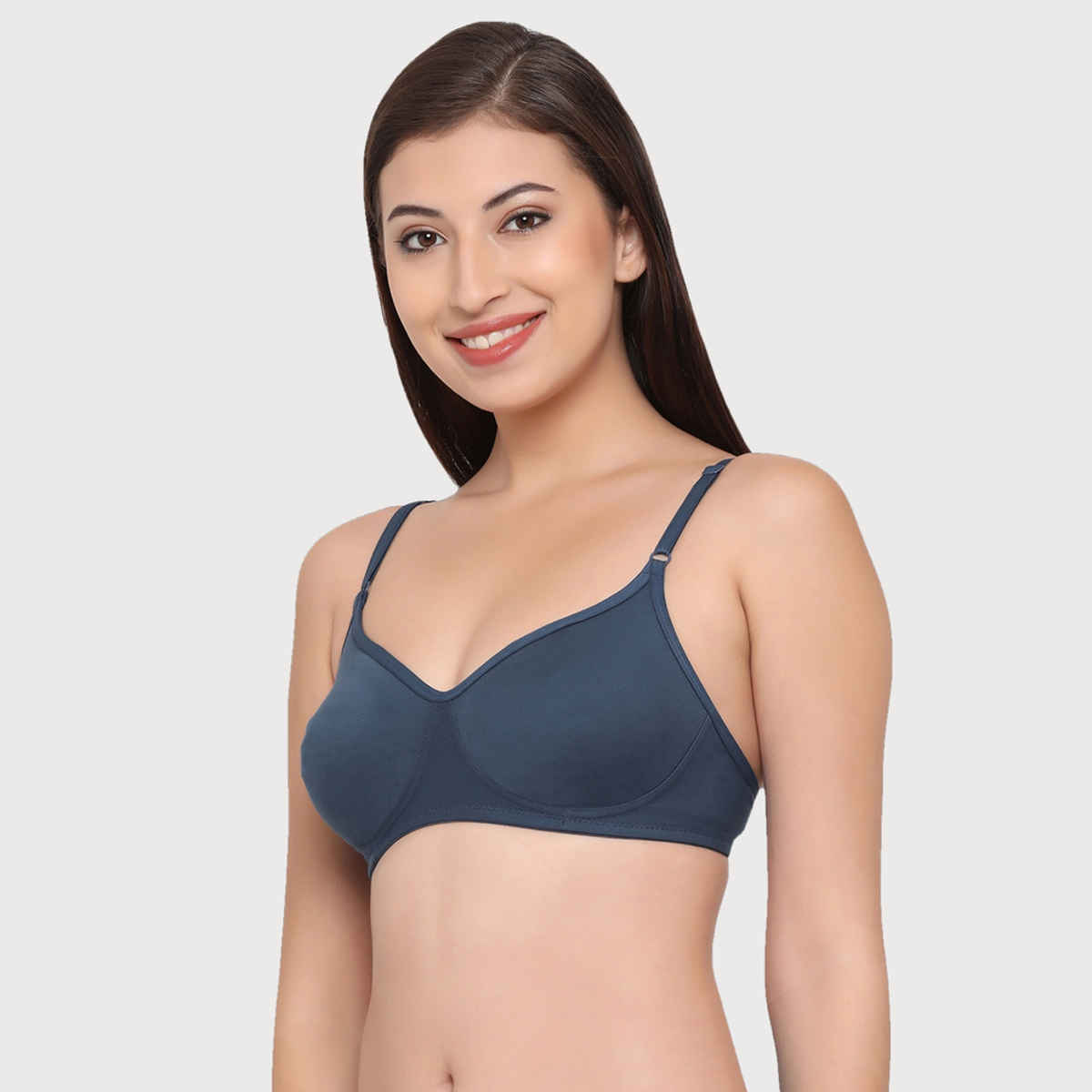Clovia Non-Padded Non-Wired Full Coverage T-Shirt Bra - Blue, Lavender | 32D