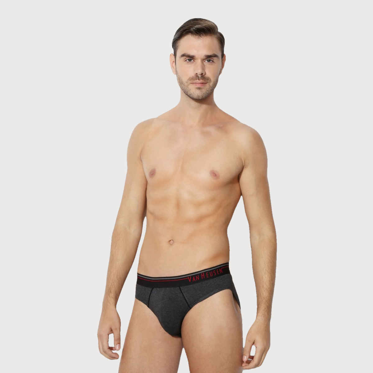 Van Heusen Men Pack Of 3 Anti Bacterial & Colour Fresh Briefs |Peat, Anthra Mel,Pure Black-S