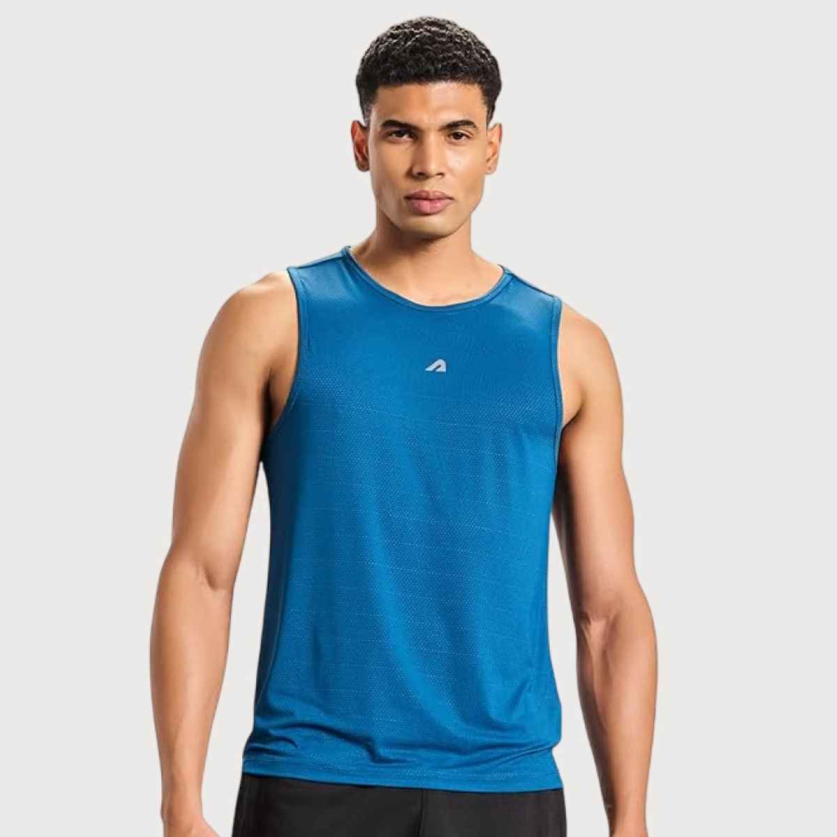 Boldfit Men's Vest Sleeveless Muscle Tank Gym | Blue - M