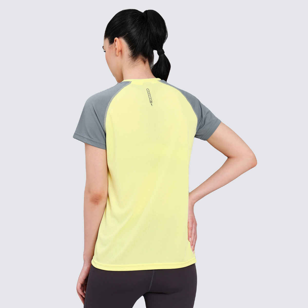 Technosport Women Colorblock Slim Fit Round Neck Sports T-shirt with Technocool - Wax Yellow XXL