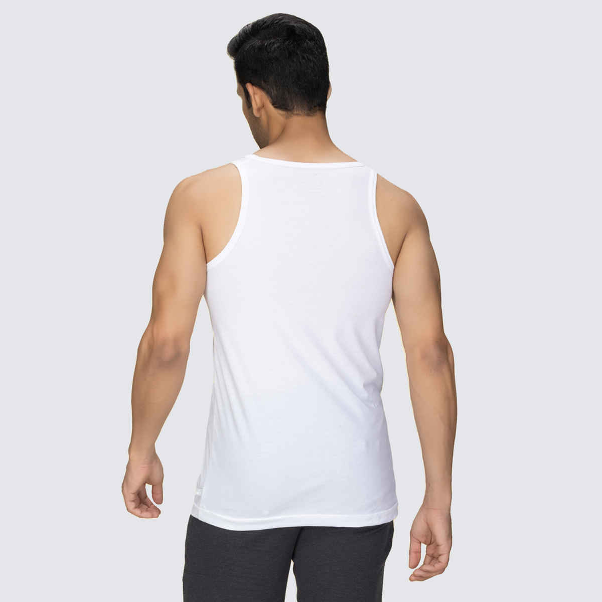 XYXX Men's Cotton Solid Polar White Vest| M