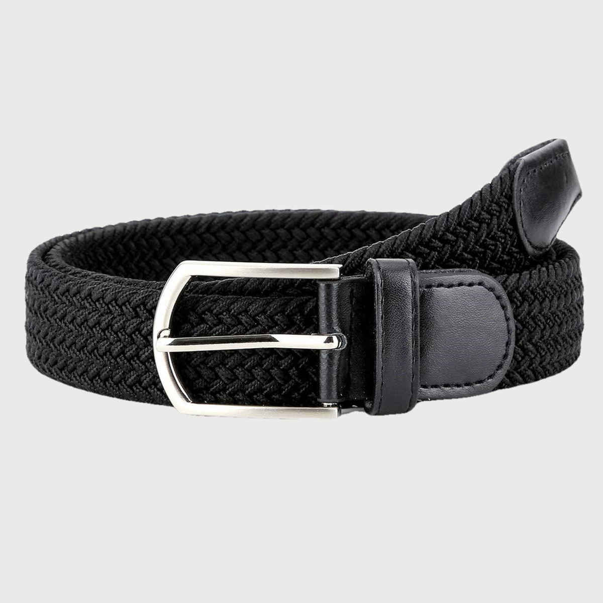 Zoro Unisex Solid Woven Fabric Belt | Black - Free Size