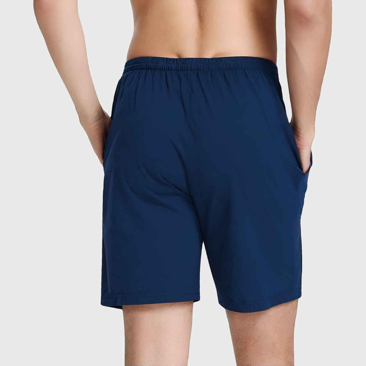 Springman Solid French Terry With Elastic & Drawstring Shorts For Men's | Blue | L