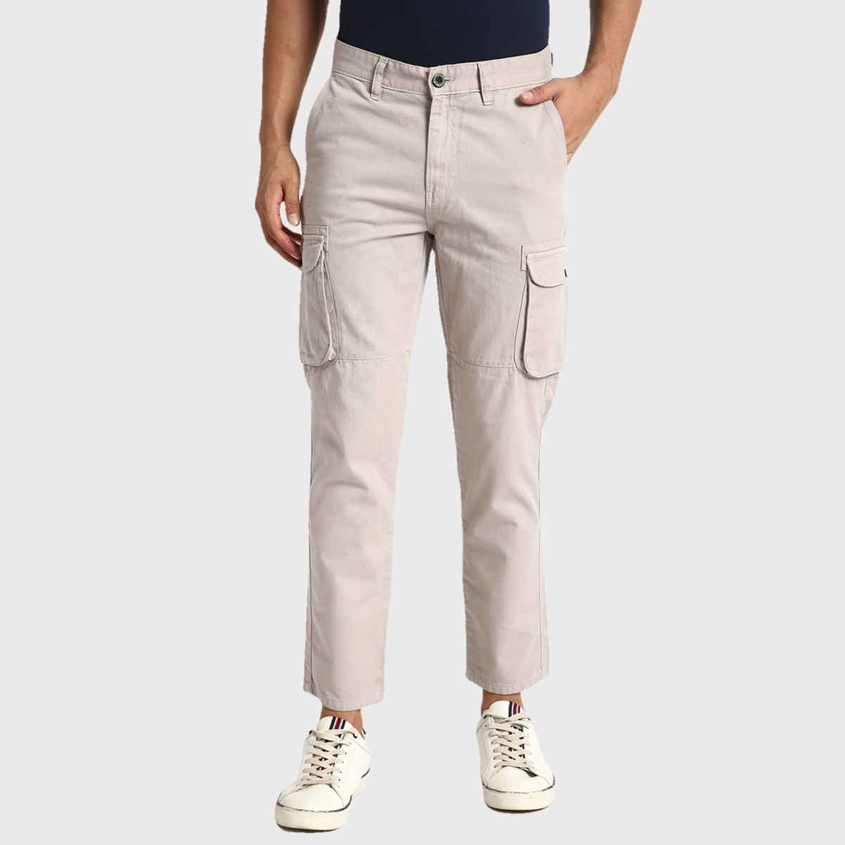 IVOC Men's Regular Fit Cargo Trousers | Grey - 32