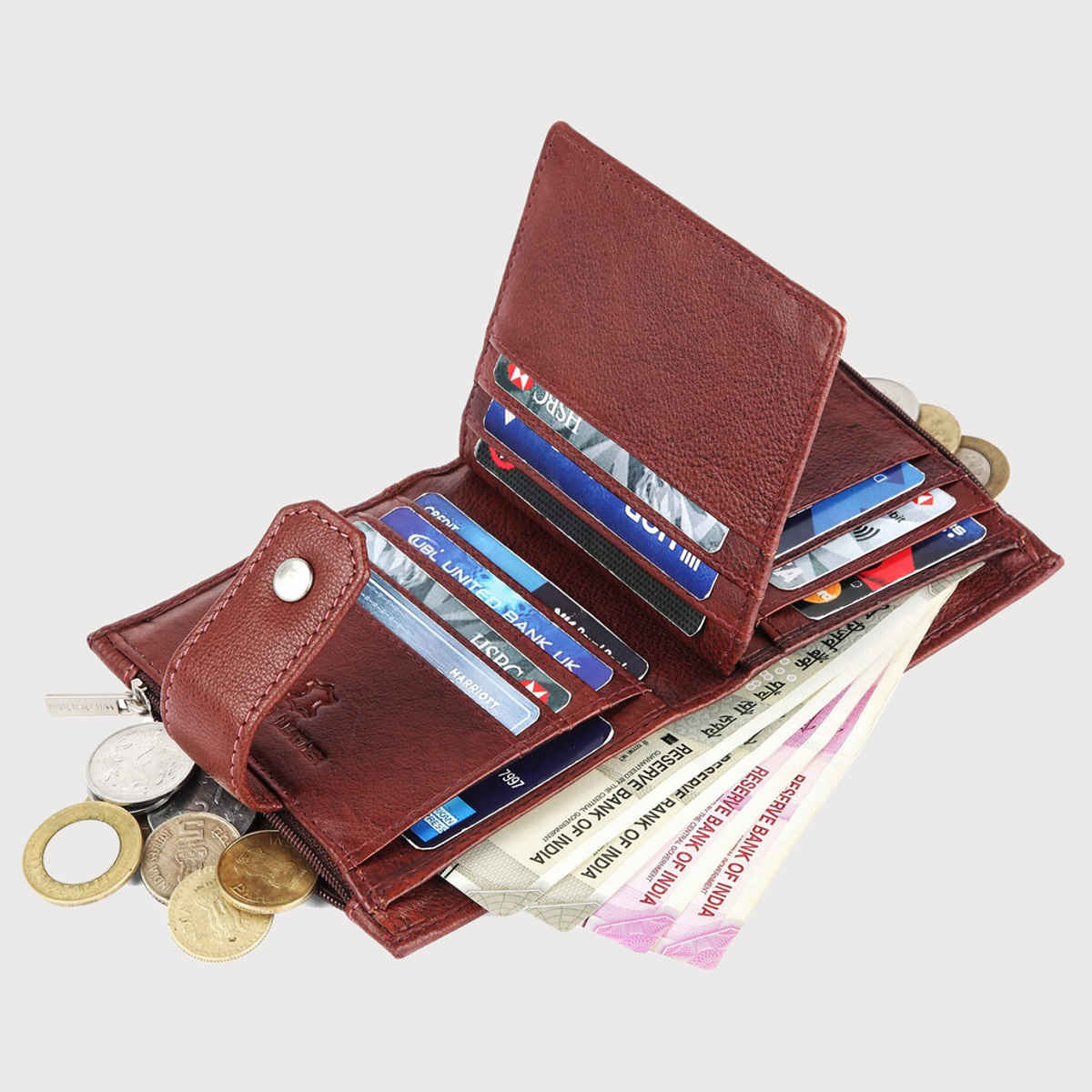 Wildhorn Men's Genuine Leather Bi-fold Wallet | Maroon